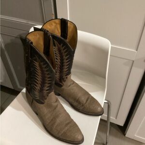 Men's Western Leather Boots - Brown